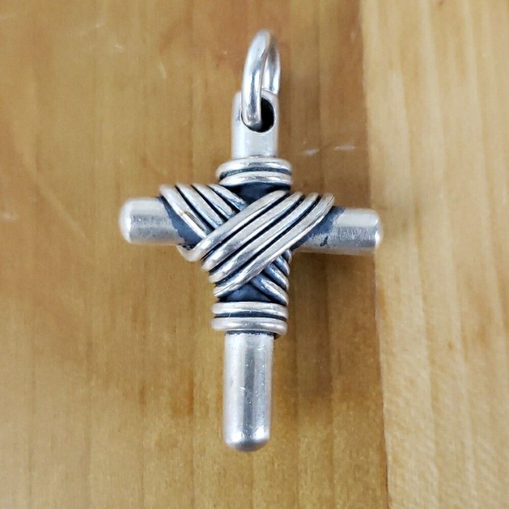 Vintage TANE Mexico Sterling Silver Greek Cross Pendant 12g